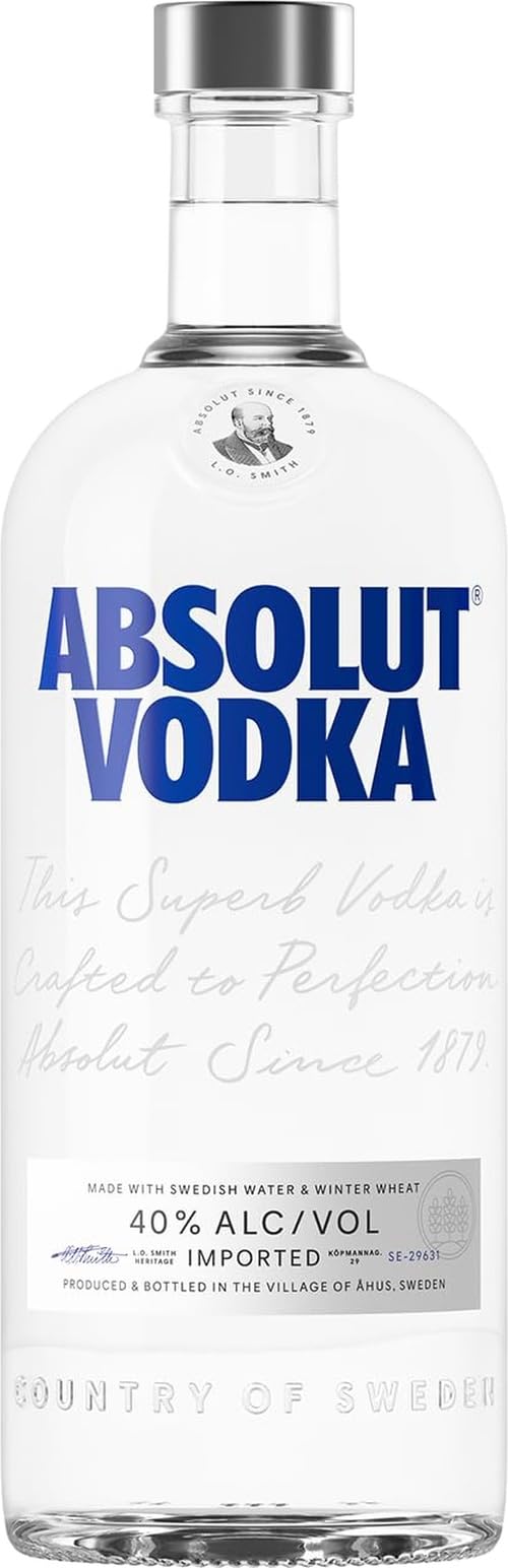 Absolut Original 1L, 40% ABV, Award-Winning Swedish Vodka | Smooth & rich, natural ingredients, use in cocktails, Espresso Martini, Bloody Mary, Moscow Mule, Made in Sweden