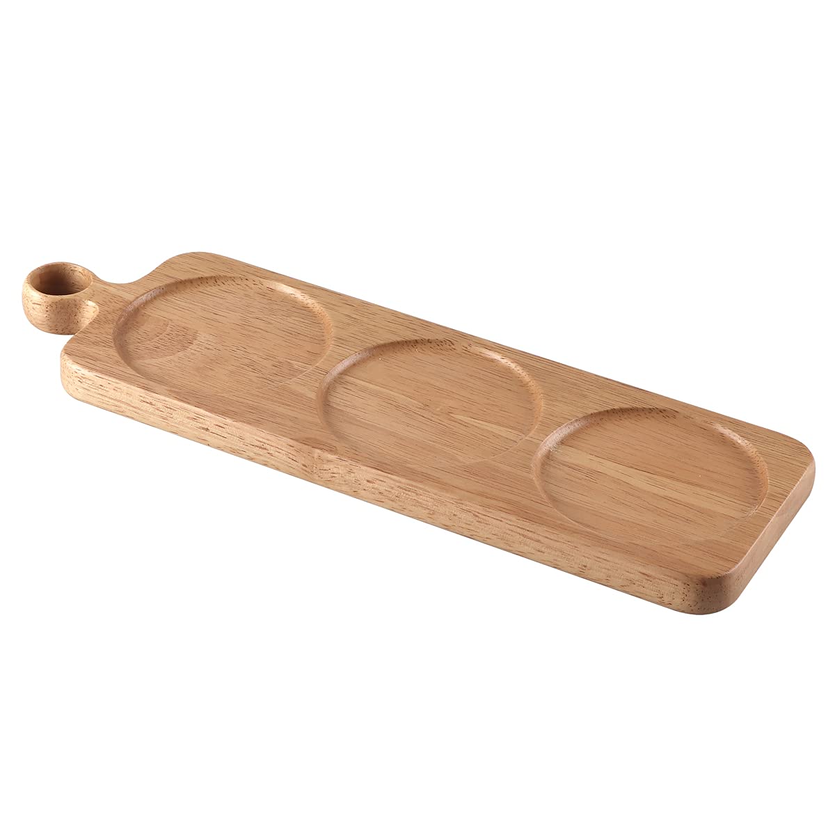 Apollo Hevea Wood Dip Serving Board Platter For Ramekins. Ramekins not included