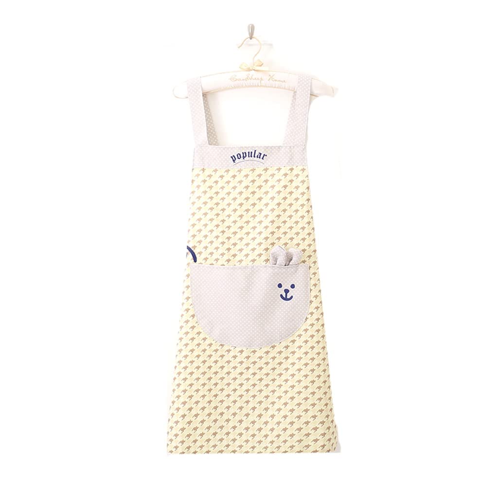 SSDD Linda Princesa Estilo Delantal Moda Verano sección Delgada versión Coreana Hermosa Cocina Occidental (Size : Yellow)