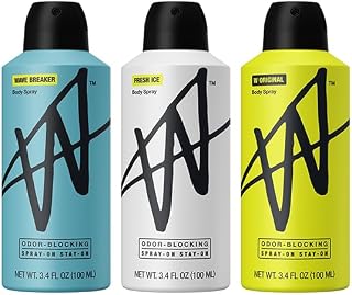 W By Jake Paul Body Spray Bundle, Original, Fresh Ice, Wave Breaker
