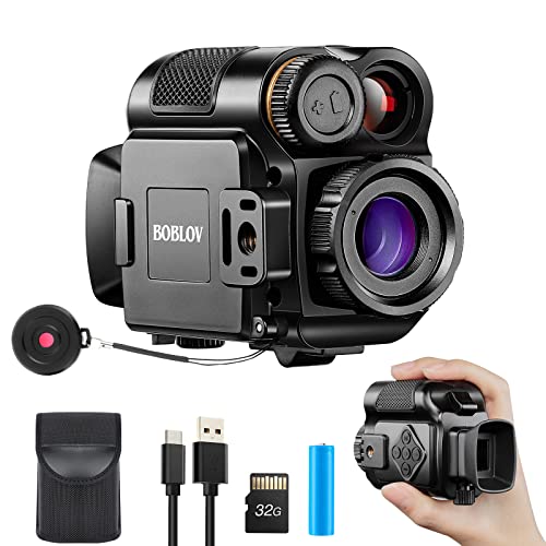 BOBLOV Portable Night Vision Monocular with 32GB and Battery, 5X Digital Zoom Infrared Night Vision Scope 200Yards Full Dark, for Hunting Forest Observe