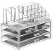 Saganizer Clear acrylic Jewelry organizer and makeup organizer cosmetic organizer and Large 3 Drawer Jewelry Chest or makeup storage ideas Case Lipstick Liner Brush Holder make up boxes