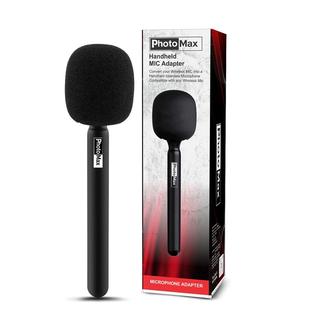 GIFTMAX Mic Logo Station – Self-Adjusting Mic Flag for Wireless Microphones, Portable ABS Injection Identifier for Interviews & News Reporting (Mic Handle Stick)-image-14