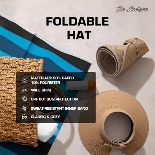Sombrero plegable de paja para mujer talla L/XL caqui miniatura 4