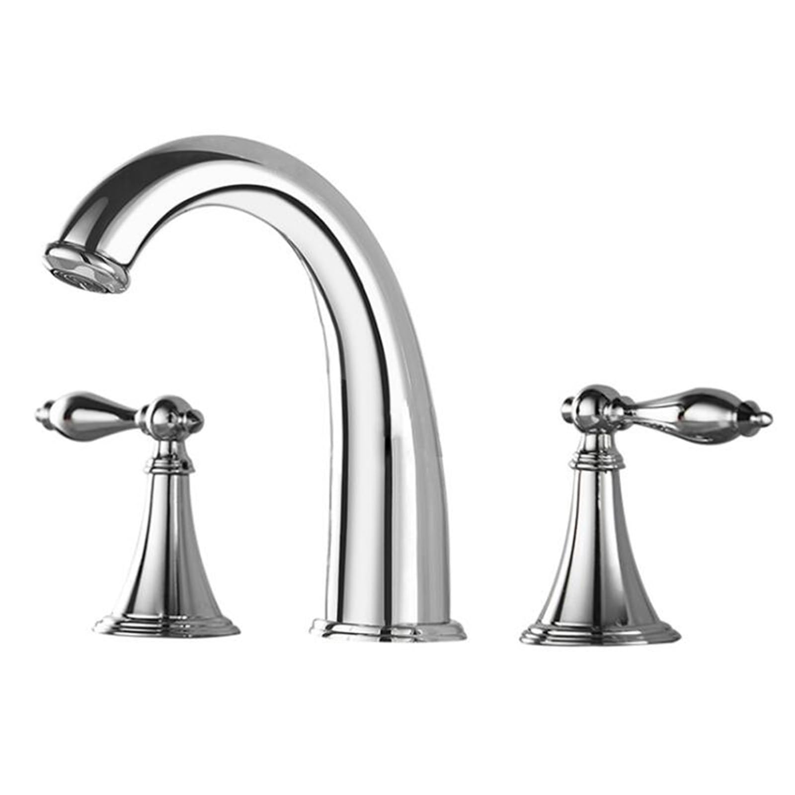 Grifo Lavabo 3 Orificios, Grifo de Lavabo 3 Orificios Cromo Grifería de Baño Agua Fría y Caliente Bimando Latón Griferia Lavabo-Cromo
