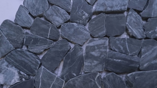 CNK Tile Tempest Deep Black Pebble Stone Mosaic Tile - 12