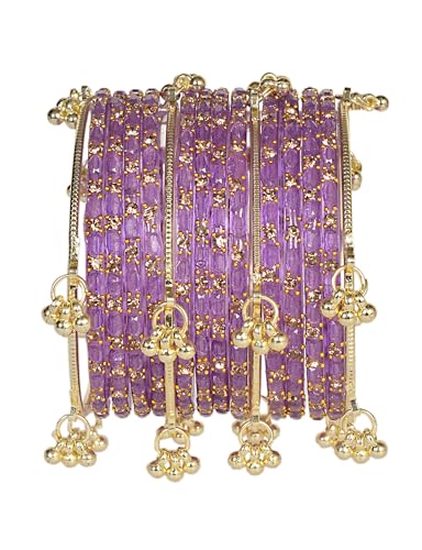 Image of AGPTEK Kashmiri Ghungroo Raindrop Bangles Combo Set | for Women and Girls|Set of 16 Pcs