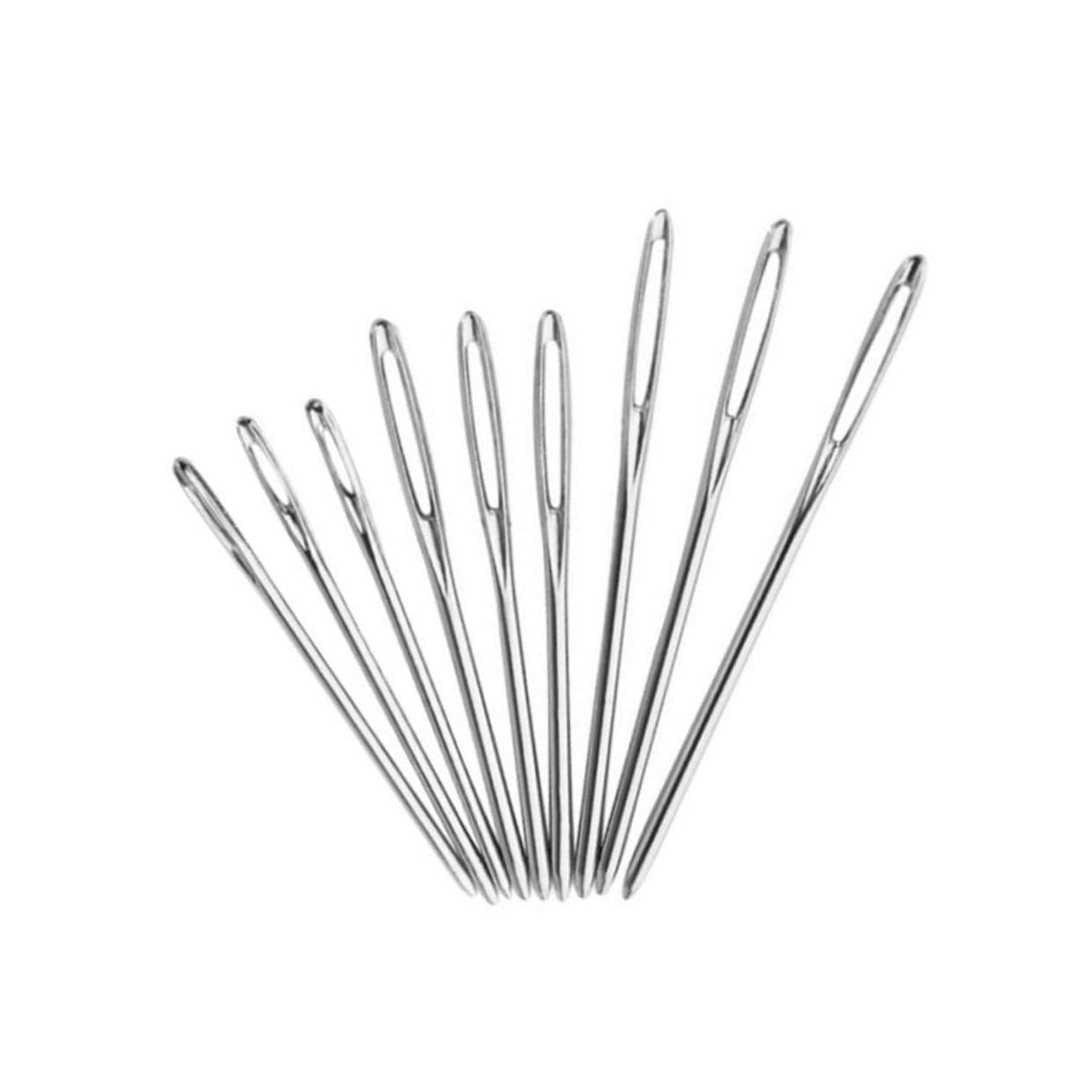 HOODANCOS Export Knitting Needles 9 Sizes Large Eye Needle Set for Hand Sewing Embroidery Cross Stitch