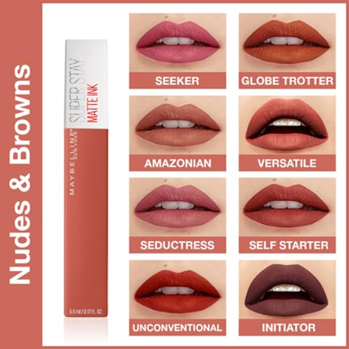 Image of Maybelline New York SuperStay Matte Ink Liquid Lipstick - Ambitious, Highly pigmented, Transfer Proof & Fade Proof. Maybelline New York SuperStay Matte Ink Liquid Lipstick Lasts Up To 16 Hour | 5ml