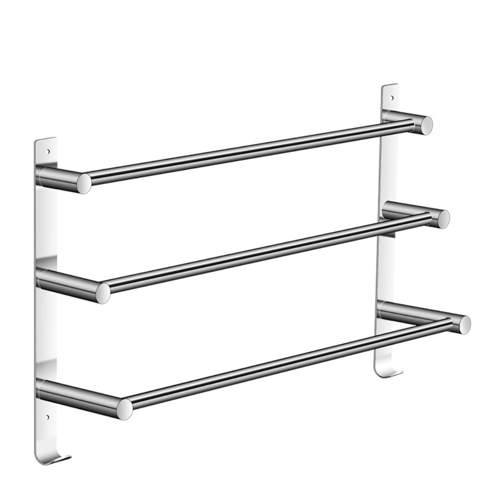Porte-serviettes mural acier inoxydable 80cm au design épuré contemporain