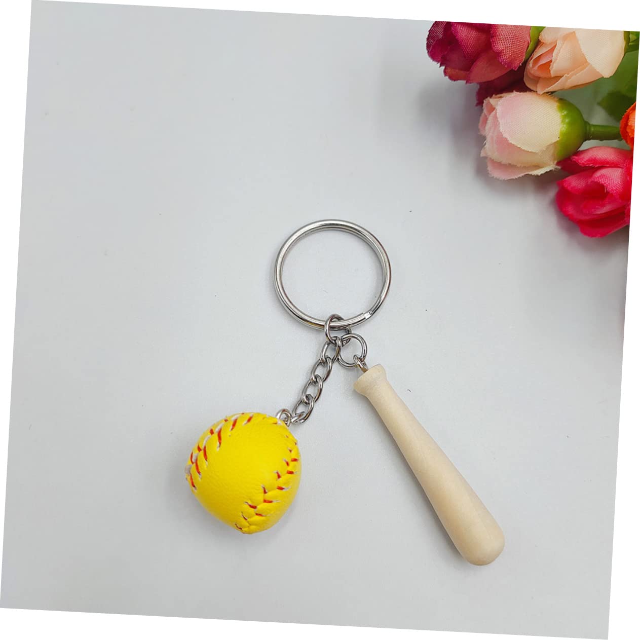 Sosoport 20piezas Llavero De Béisbol Miniatura Colgante Deportivo Decorativo Accesorios Para Amantes Del Béisbol Para Llaves y Bolsos