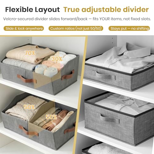 HOMELUX THEORY Closet Organizers Storage, Large Collapsible Bin 4pc, Ivory by HOMELUX THEORY - Used condition - Image 5