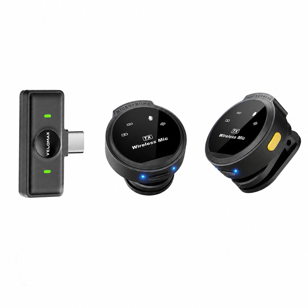 VELOMAX Wireless Mic for Youtubers, Noise Cancellation Mics for Recording with 164FT 16H Battery, Microphone for Vlogging Presentations(Type-C,Dual Mic Without Charging Case)-picture-26