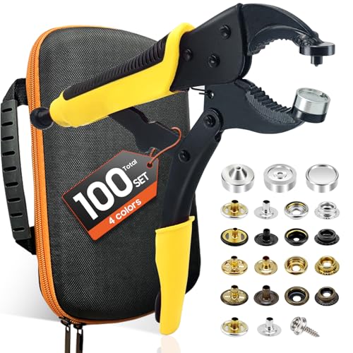 Heavy Duty Snap Fastener Tool kit with adjustable setter