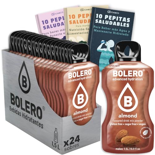 24 x Bebida Bolero ALMENDRA Hidratante Sin Azucar (24x9 grs) + 30 Pepitas Saludables para una vida más sana by Cia&Co