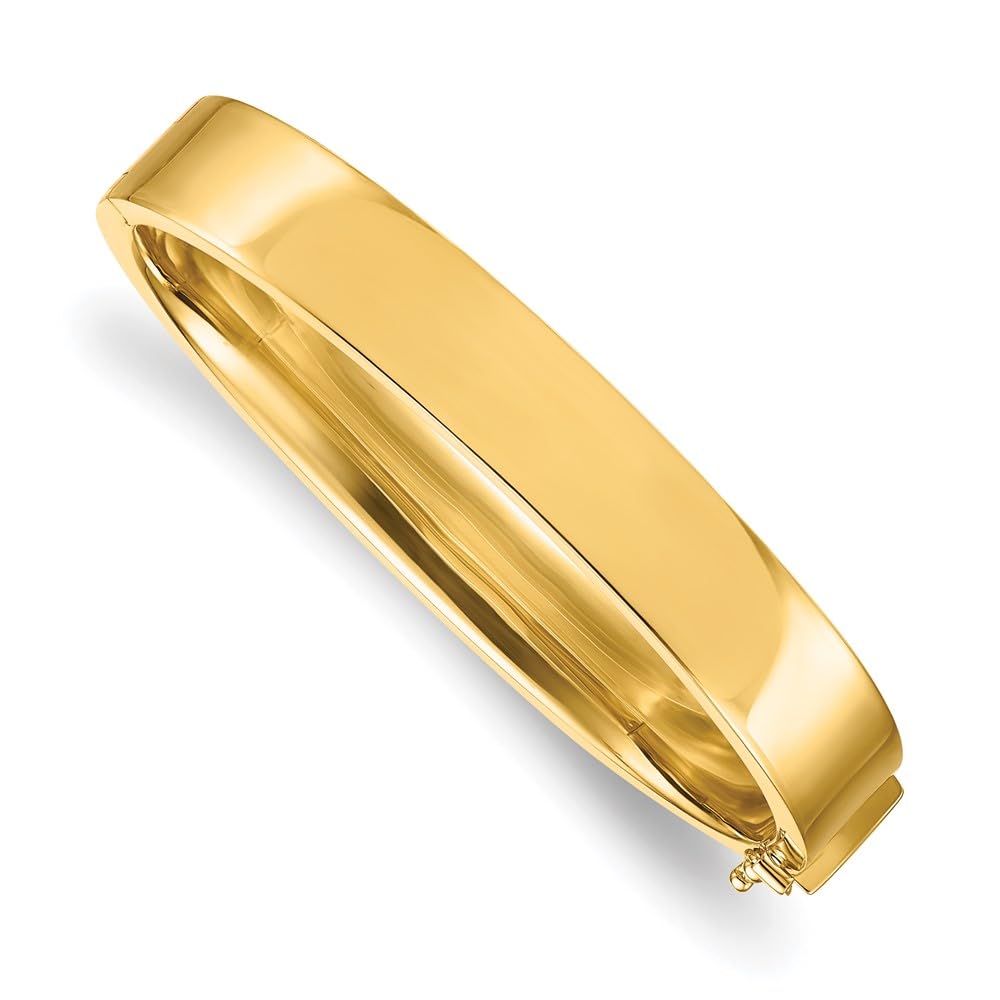 14k Gold 10 5mm Hinged Flat Bangle Bracelet