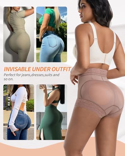 Image of Padded Underwear Butt Lifting Panties Butt Lifter Built-In Fake Butt Pads Tummy Control Shapewear for Women