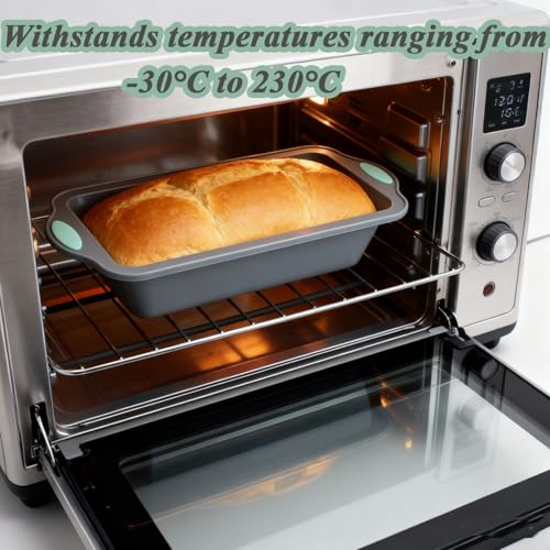 Miniatura 6 de Lansls 2 Piezas Molde Bizcocho Horno, Molde De Silicona Para Pan, Moldes Silicona Resistentes Al Calor, Reutilizable Caja De Moldes De Silicona Para Hornear, Para Hacer Pan, Pasteles Y Postres