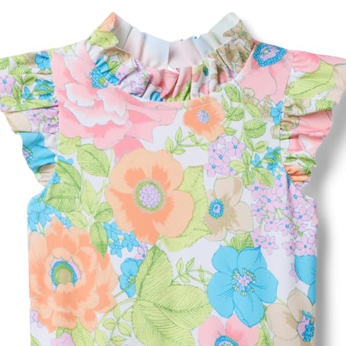 Janie and Jack Girls' Ruffle Neck One-Piece Swim (Toddler/Little Big Kid)3