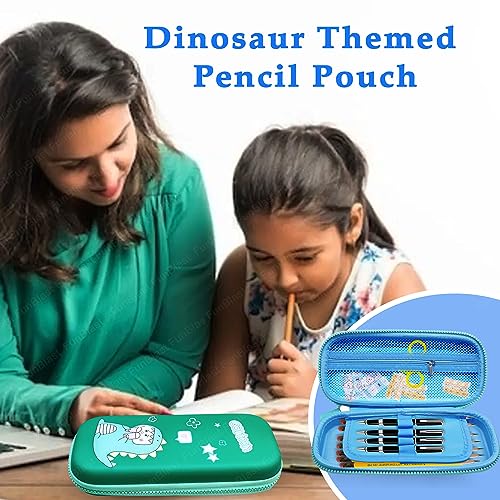 Image of FunBlast Dinosaur Pencil Case, Multipurpose Zipper Pouch for Boys and Girls, Kids School Supplies