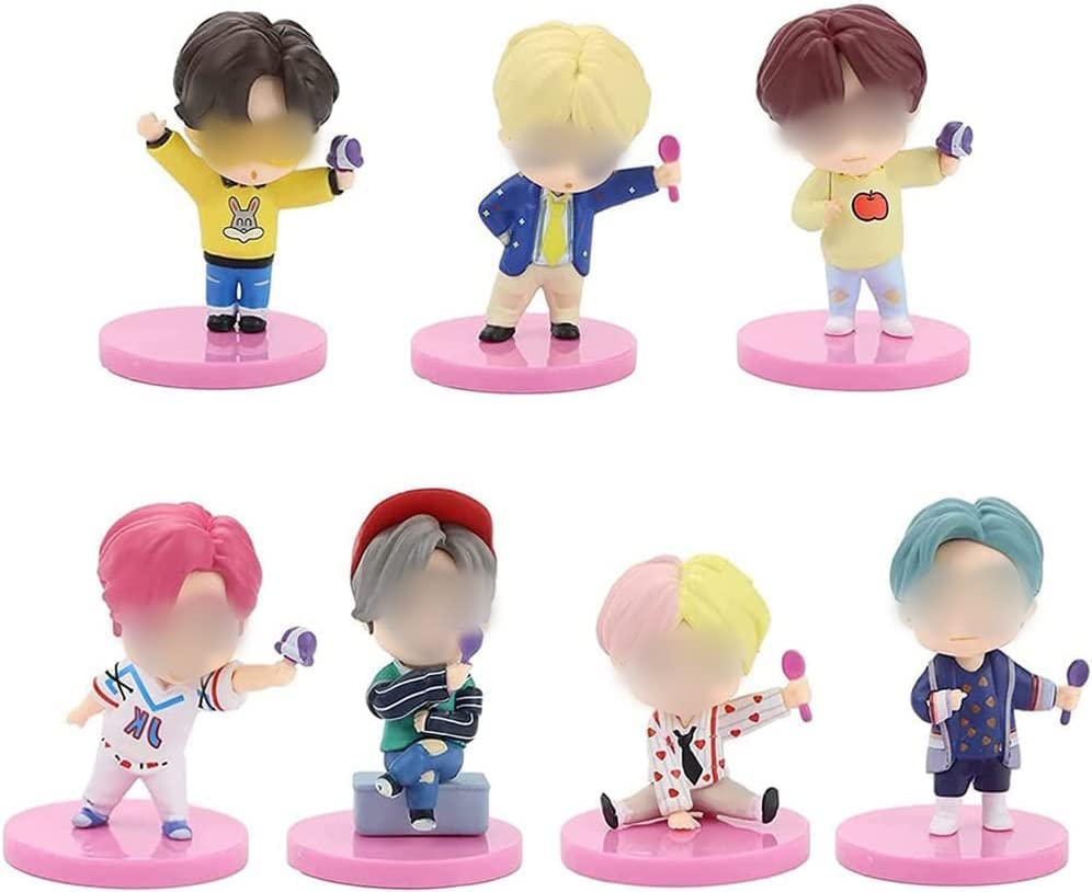 Simmpu 7pcs Boys Mini Figures Set Cake Topper Figurines Anime Decoration Figures Action Figures Toys Cupcake Figurines Party Supplies for Kids Fans Birthday Cake Party Decoration