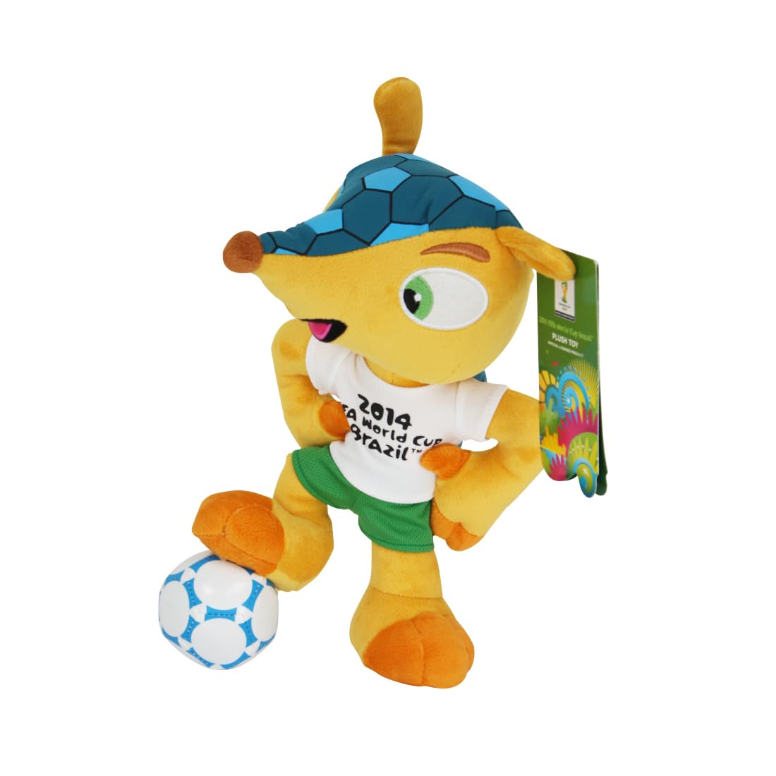 Promo-Dis Fuleco – 25 cm, palla sotto i piedi, mascotte di peluche della Coppa del Mondo 2014 in Brasile