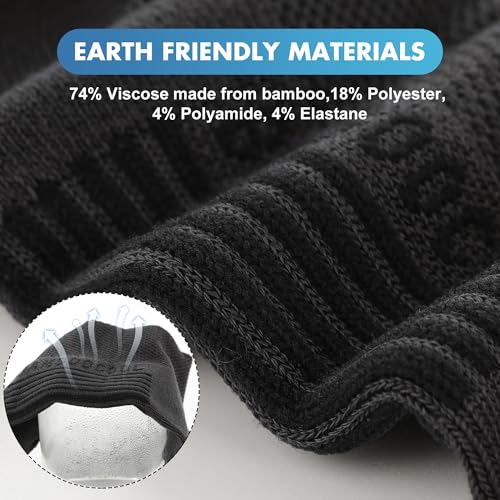 Image of BAMBOO COOL Men's Ankle Socks Moisture Wicking Breathable Odor Control Athletic Cushioned Running Socks Arch Support 8 Pack
