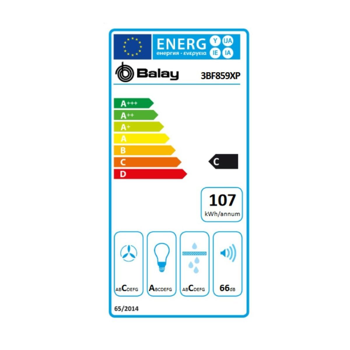 Balay - Módulo integrador mueble 86cm inoxidable clase de eficiencia energetica