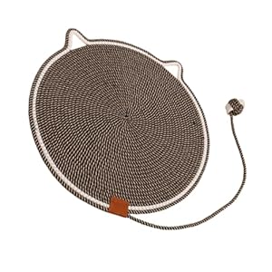 Cat Scratching mat Natural Cotton Rope Cat Scratching Pad, Pets Dual Scratching Pad,Hand Woven Pets Dual Scratching Pad (M,Black Coffee)