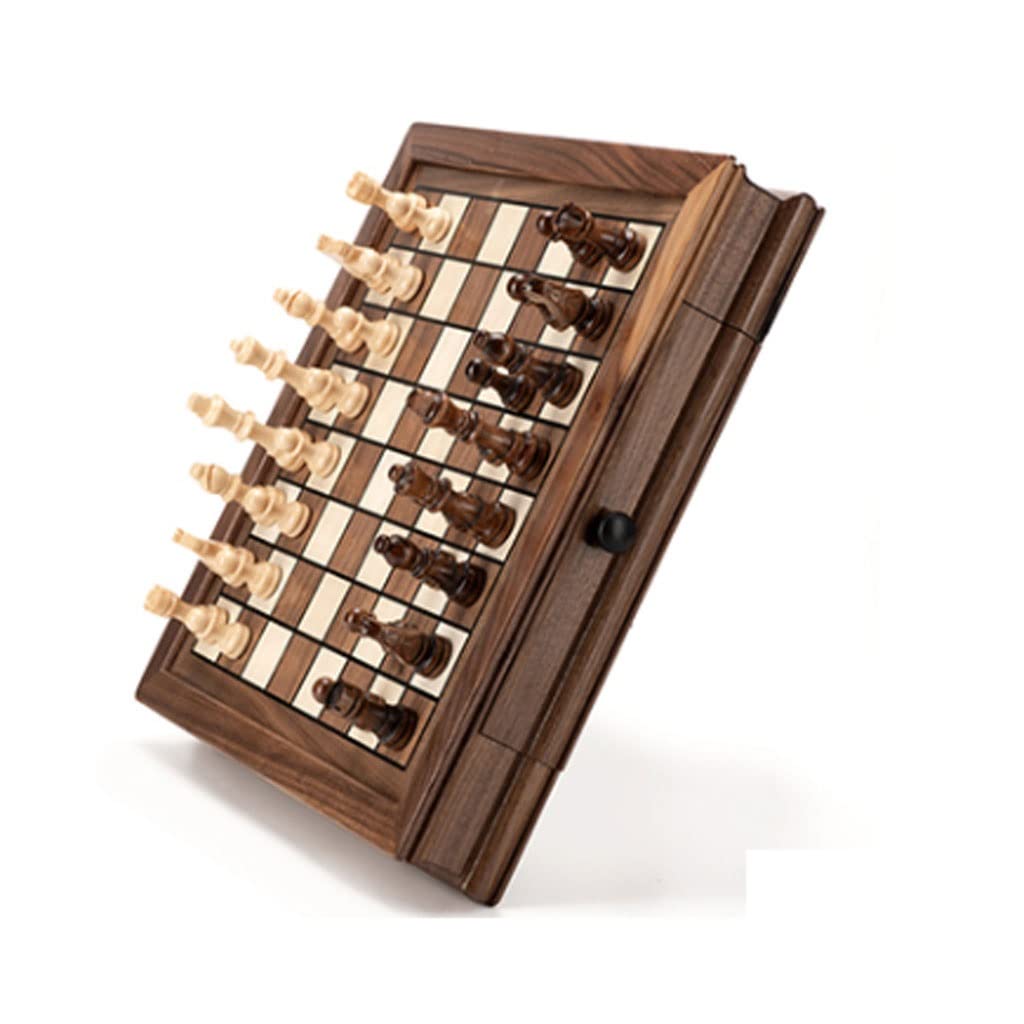 Scacchi in Legno Scacchi magnetici Set 2 cassetti Extra Queen per Pezzi Adatto per Adulti e Set di Scacchi per Principianti (Dimensioni : 32,5 cm) (32,5 cm)