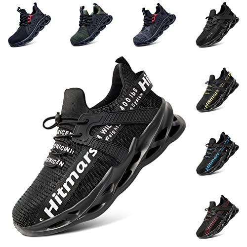 Hitmars Chaussures de Sécurité Homme Femmes Embout Acier Respirante Léger Chaussures de Travail Baskets de Sécurité Antidérapantes Trekking Industrie Blanc 43 EU