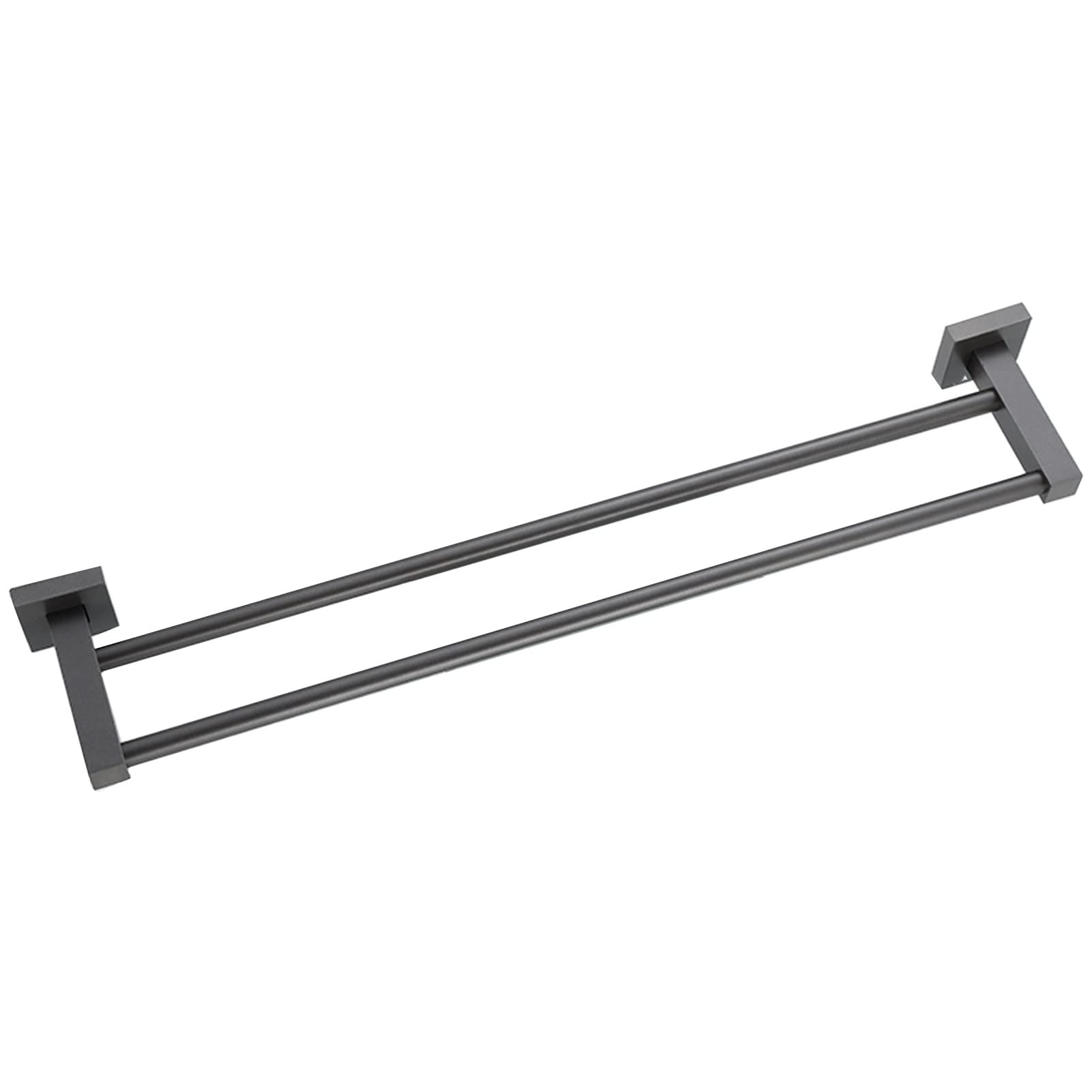 LMYSXAOZ Wall Mounted Towel Rail Bar,Double People Square Holder,Aluminum for Bathroom Hardware and Kitchen,40cm-80cm (Size : 50cm)