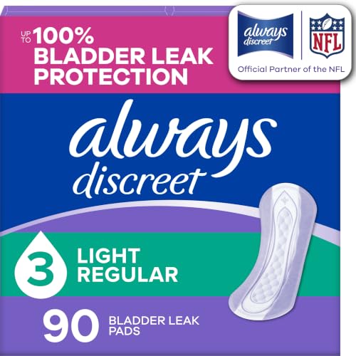 Image of Always Discreet, Incontinence & Postpartum Liners For Women, Size 3, Light Absorbency, Regular Length, 30 Count