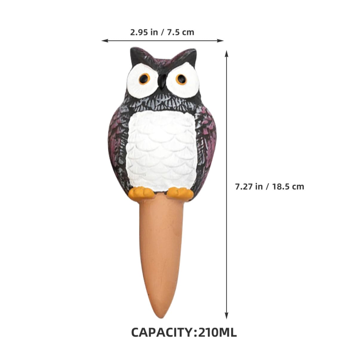 SOIMISS Lot de 4 Arroseurs Automatiques Hibou en Céramique 210 ML, Système d'Arrosage pour Plantes d'Intérieur, Dispositif d'eau Réutilisable pour Pots, Outil Pratique pour Succulentes et