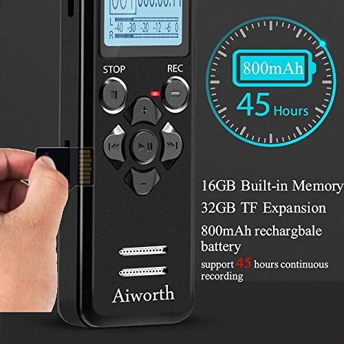 Aiworth E36 Digital Voice Recorder With External Microphone And Headphone #TOP5