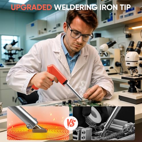 100W Plastic Welding kit,2-in-1 Plastic Soldering Iron kit and Soldering Gun,2 Adjustable Modes with 5 Soldering Tips, 56Pcs x 33cm Rods, Steel Mesh, Metal Brush for Car Bumper Surface Repair 3 100W Plastic Welding kit,2-in-1 Plastic Soldering Iron kit and Soldering Gun,2 Adjustable Modes with 5 Soldering Tips, 56Pcs x 33cm Rods, Steel Mesh, Metal Brush for Car Bumper Surface Repair - Image 3