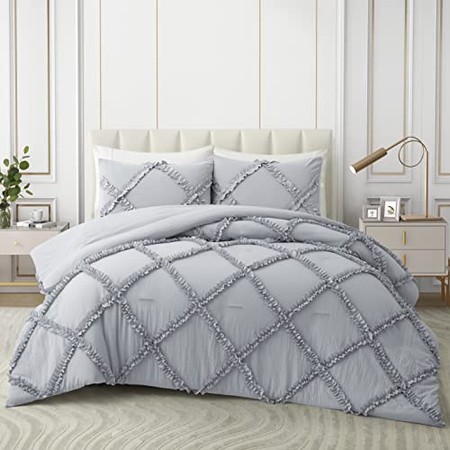 Bonlino King Comforter Set Soft Bedding - 3 Pcs Tufted