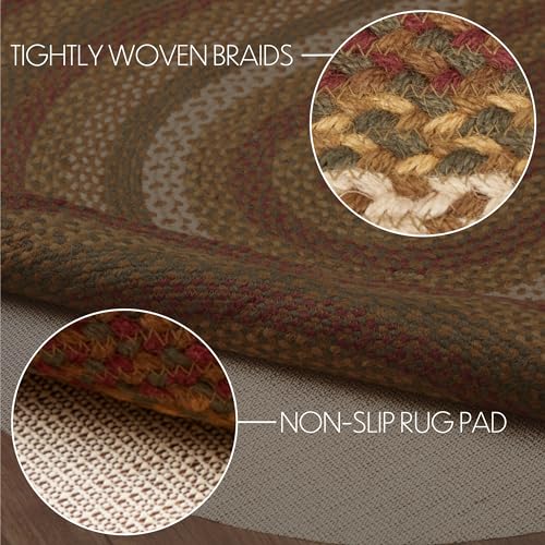VHC-Brands-Tea-Cabin-Rustic-Oval-Area-Rug-Green-Jute-Striped-Detached-Non-Skid-Rug-pad-36×60 VHC Brands Tea Cabin Rustic Oval Area Rug Green Jute Striped Detached Non Skid Rug pad 36×60