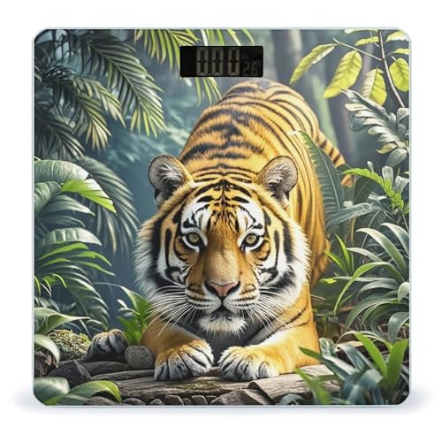 Tiger in Jungle Báscula Digital de Baño Precisa con Plataforma Amplia