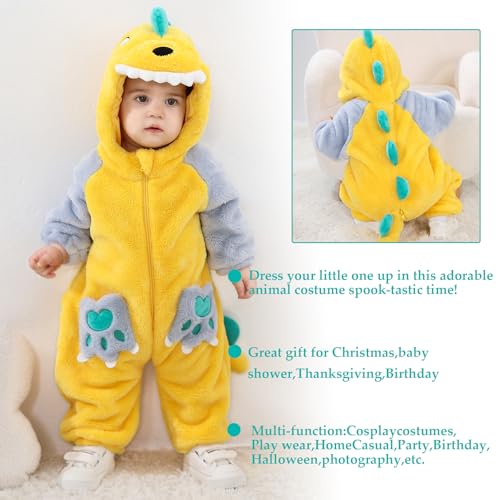 Disfraz infantil de dinosaurio y tigre con capucha miniatura 6