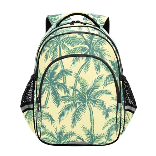 Mnsruu Green Palm Trees - Mochila para niños y niñas, mochila escolar para libros preescolares, jardín de infantes, escuela primaria, mochila de viaje, A03222, M