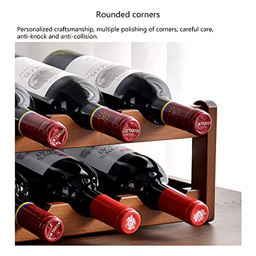 Soporte para botellas de vino de bambú para encimera miniatura 5