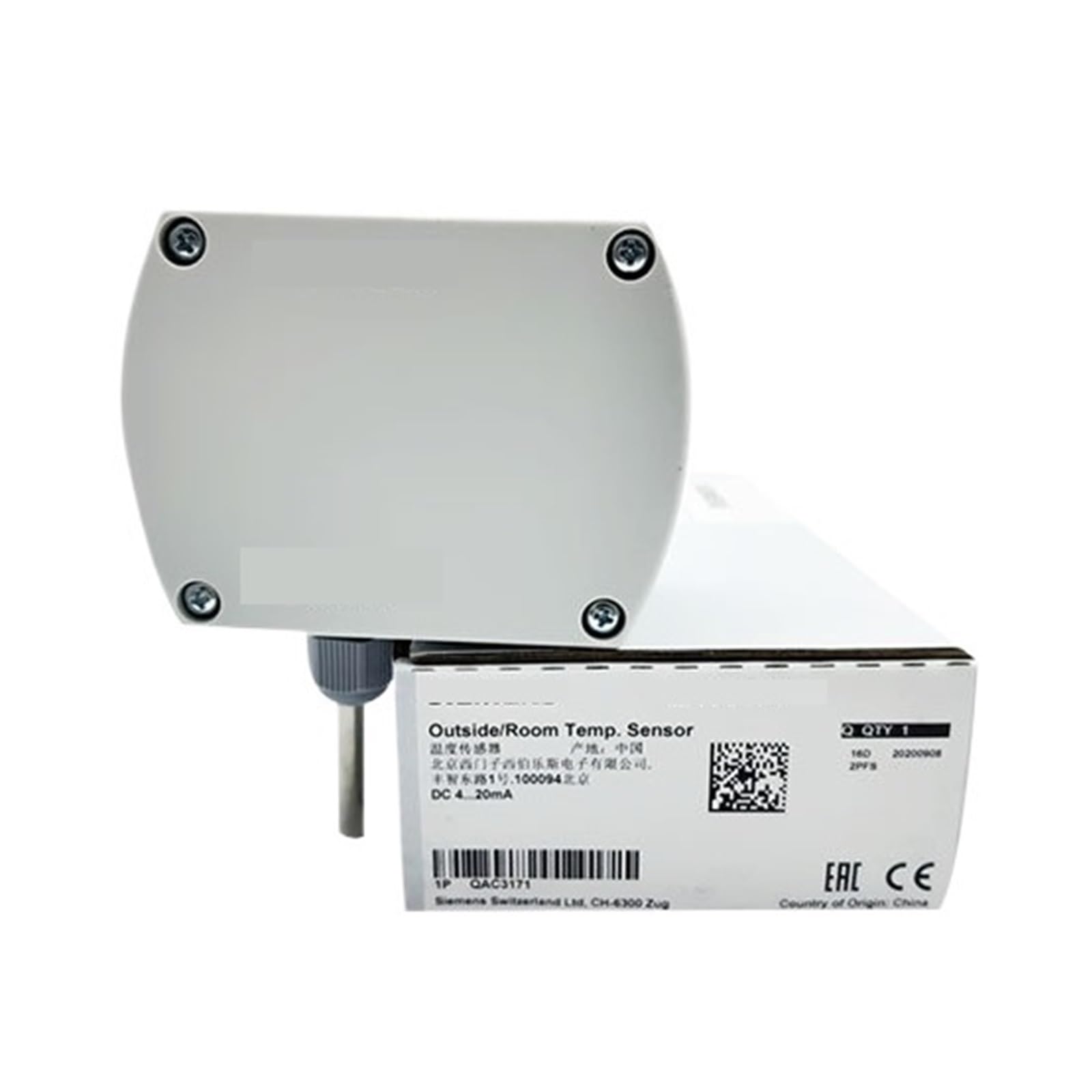 Sonda exterior QAC2012 PT1000 de temperatura para automatización
