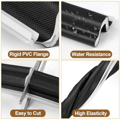 Image of Door Weather Stripping, Kerf Weather Stripping for Doors with Groove,Weather Stripping Door Seal for Large Gap and Easy Installation(26, Black)