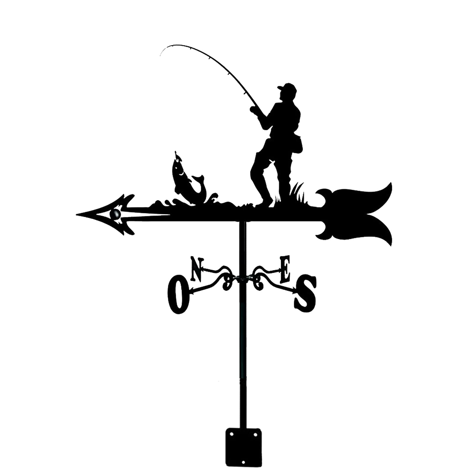 TAXXII wind vane Wind Vane For Yard for Garden, Moon Direction Indicator with Roof Mount, Metal Weathervane All Steel Construction Outdoor Farm Decoration (St