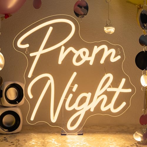 Image of Prom Night LED Neon Sign Letters Light Up for Graduation Party Decoration