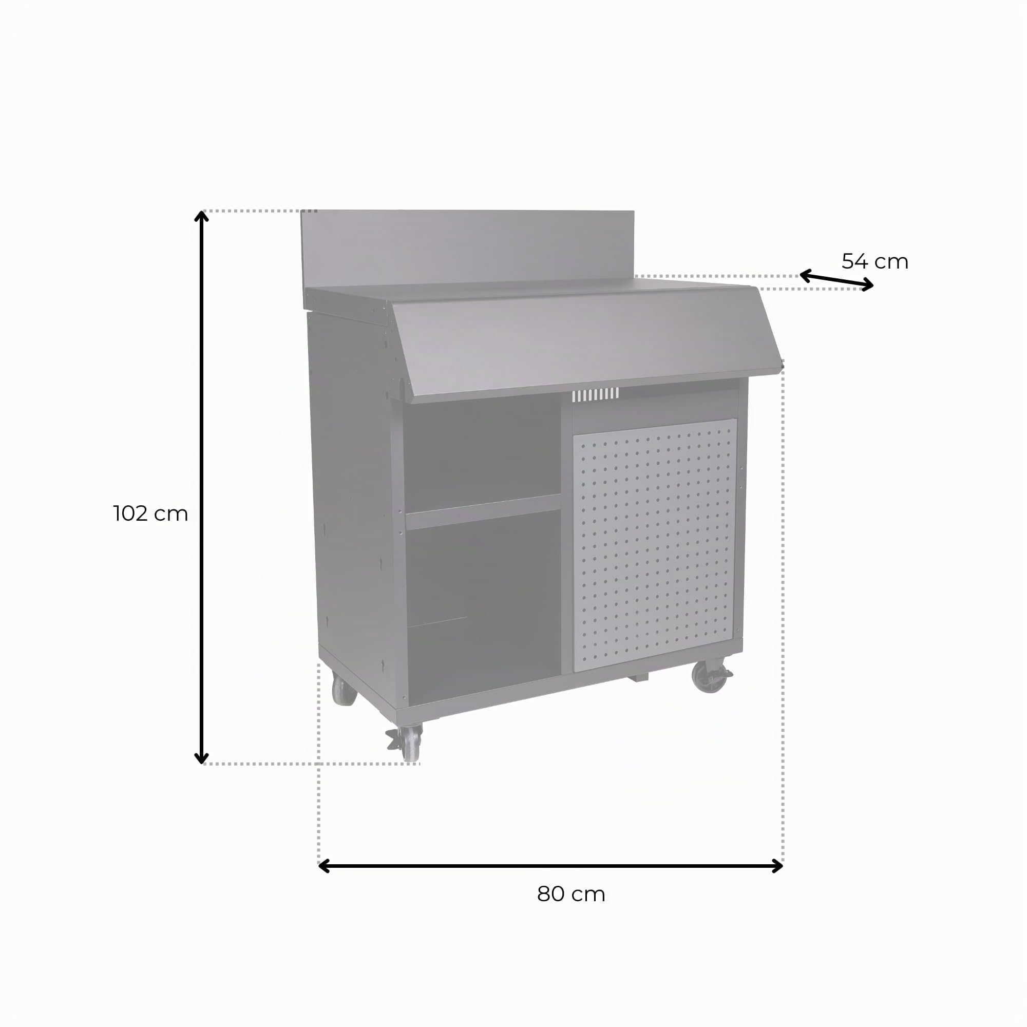 Cook'in garden - Desserte Burn, Chariot avec Plan de Travail Compatible Barbecue et Evier, Meuble sur roulettes Facile à Déplacer, Grand Espace de Rangement, Acier Époxy, Noir