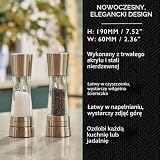 Cole & Mason Derwent młynki do soli i pieprzu, regulowane ustawienia mielenia, Gourmet Precision+, stal nierdzewna/akryl, 190 mm, zestaw prezentowy, zawiera 2 młynki do soli i pieprzu