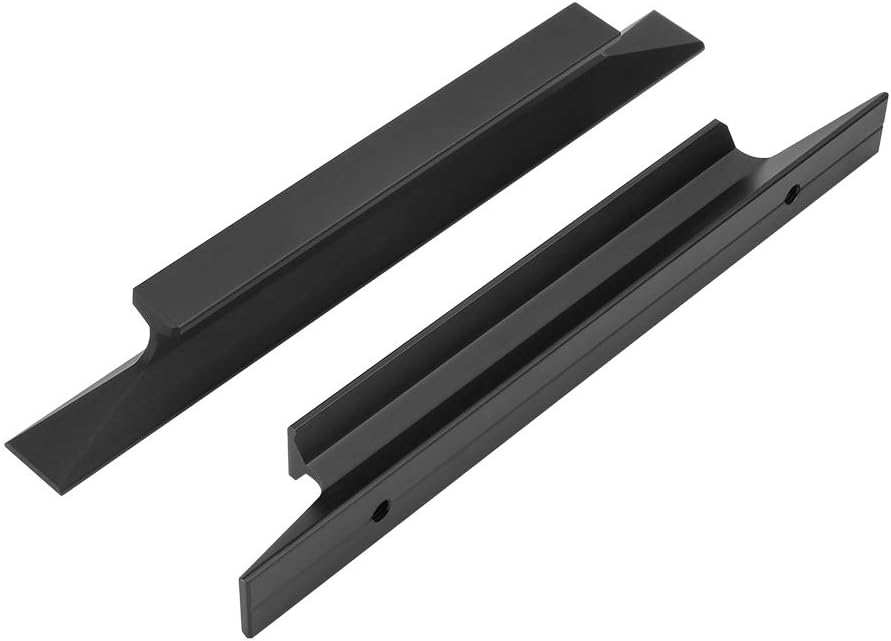 Peaha 10 Pack Black Finger Pulls for Cabinets 6-1/4 Inch Kitchen Handles for Dresser Drawers Bathroom Hardware