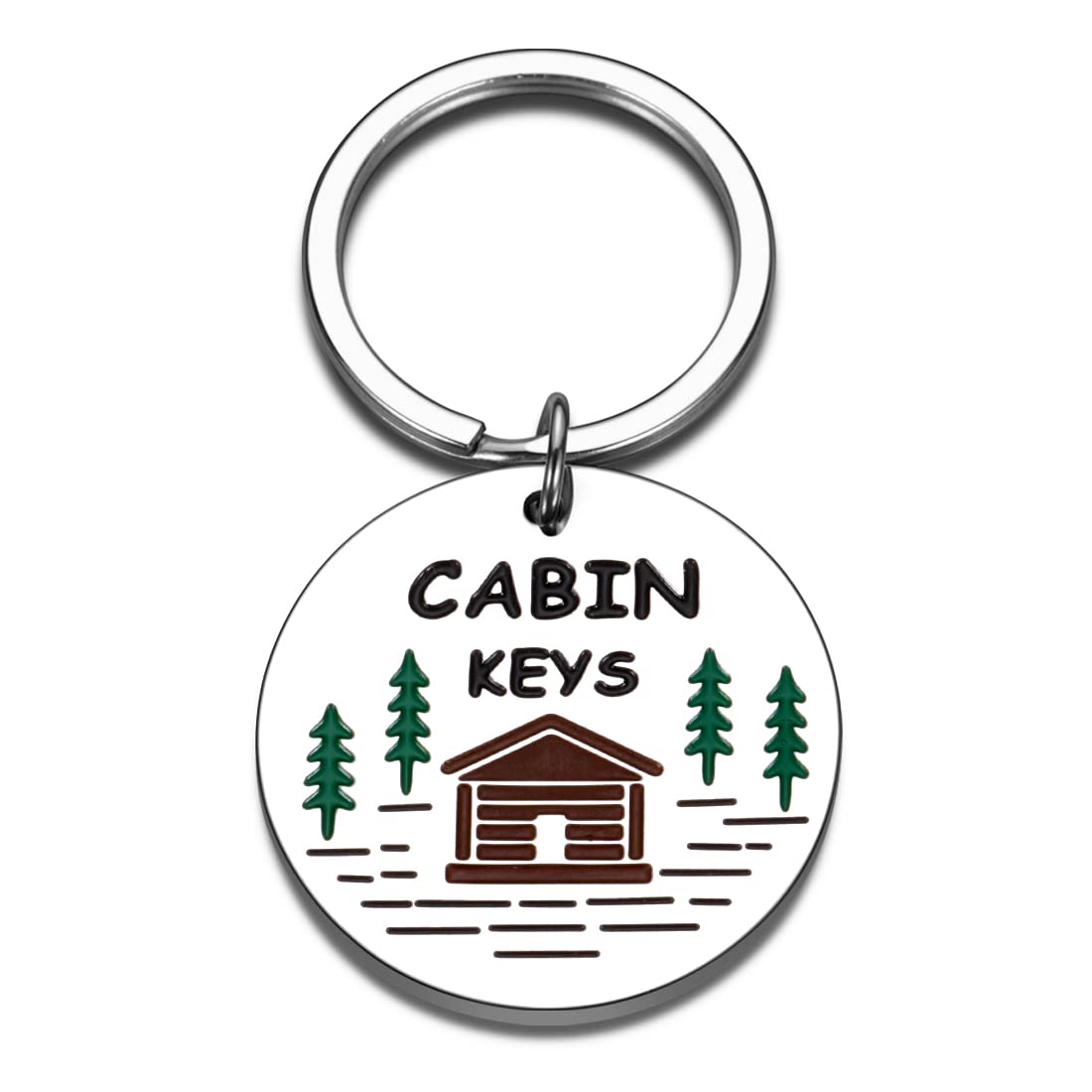 Cabin Keychains Gift for Rustic House New Home Gift for Cabin Lover Cottage County House Keychain for Mom Dad Grandpa Grandma Housewarming Real Estate Gifts for Family Friend Cabin Keyring in Bulks